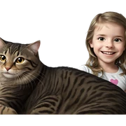 smiling girl with cat sticker