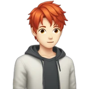 anime boy with red  hair sticker