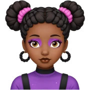 Black girl with space buns
 sticker