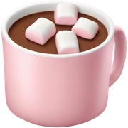 Light Pink mug of hot chocolate with marshmallows  sticker