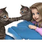 girl with cat and blue eyes sticker