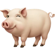 Beige pig sticker