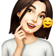 She is sayin wooooow with smile sticker