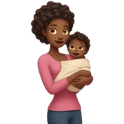Super mother holding a baby sticker