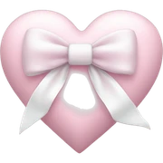 Pastel pink heart with white bow sticker
