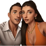 selfie of stylish couple sticker