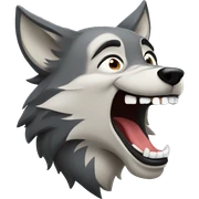 Wolf laughing  sticker
