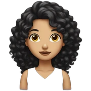 Saudi girl with a long black curly hair  sticker