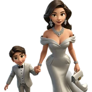 siblings in formal attire sticker
