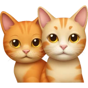 Beige cat and orange cat cuddling sticker