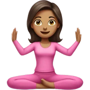 Brunette girl in pink suit doing yoga sticker