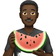 dark man holding some water melon sticker