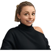 smiling girl in black sweater sticker