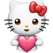 hello kitty with heart sticker