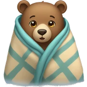bear cozy in blanket sticker