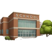 small school with sign that says "school" sticker