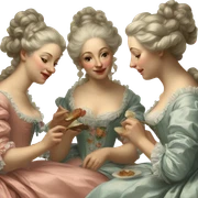 Painting of rococo women sticker
