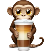 Monkey with iced americano  sticker