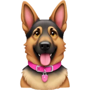 german shepherd with a pink collar sticker