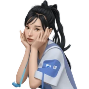 girl with long black hair sticker