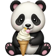 Panda eating ice cream sticker