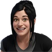 smiling girl with black hair sticker