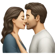 man kisses women sticker