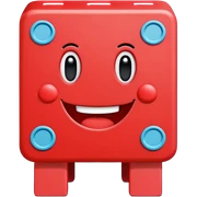 Red square shaped character with a  means it's numberblocks one sticker