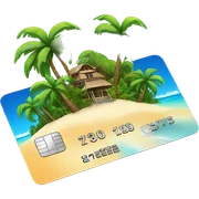 tropical island credit card sticker