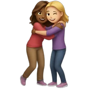 Sister hugs sticker