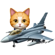 Katze mit f16 sticker