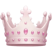 White and pastel pink crown sticker