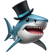 Shark with a top hat sticker
