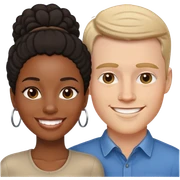 Black woman and white man couple sticker