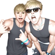 boys in summer style sticker