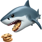 Shark eating cookies sticker
