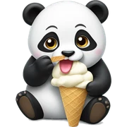 Panda eating ice cream sticker