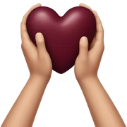 Burgundy heart in hands sticker