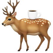 Deer drinking coffee sticker