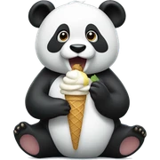 Panda eating ice cream sticker