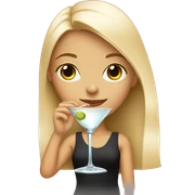 Blonde girl drinking a martini sticker