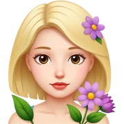 Girl with flowers  sticker