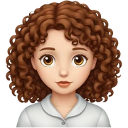 a girl with brown curly hair sticker