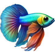 colorful shiny betta fish sticker