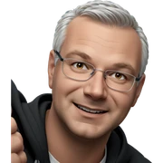 smiling boy with white hair sticker