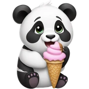 Panda eating ice cream  sticker