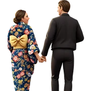 couple in kimono outdoors sticker