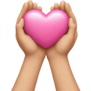 Pink heart in two hands sticker