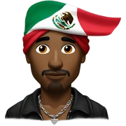 Tupac with Mexican flag  sticker