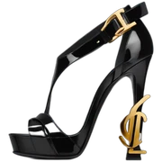 Ysl sandal tribute black patent sticker